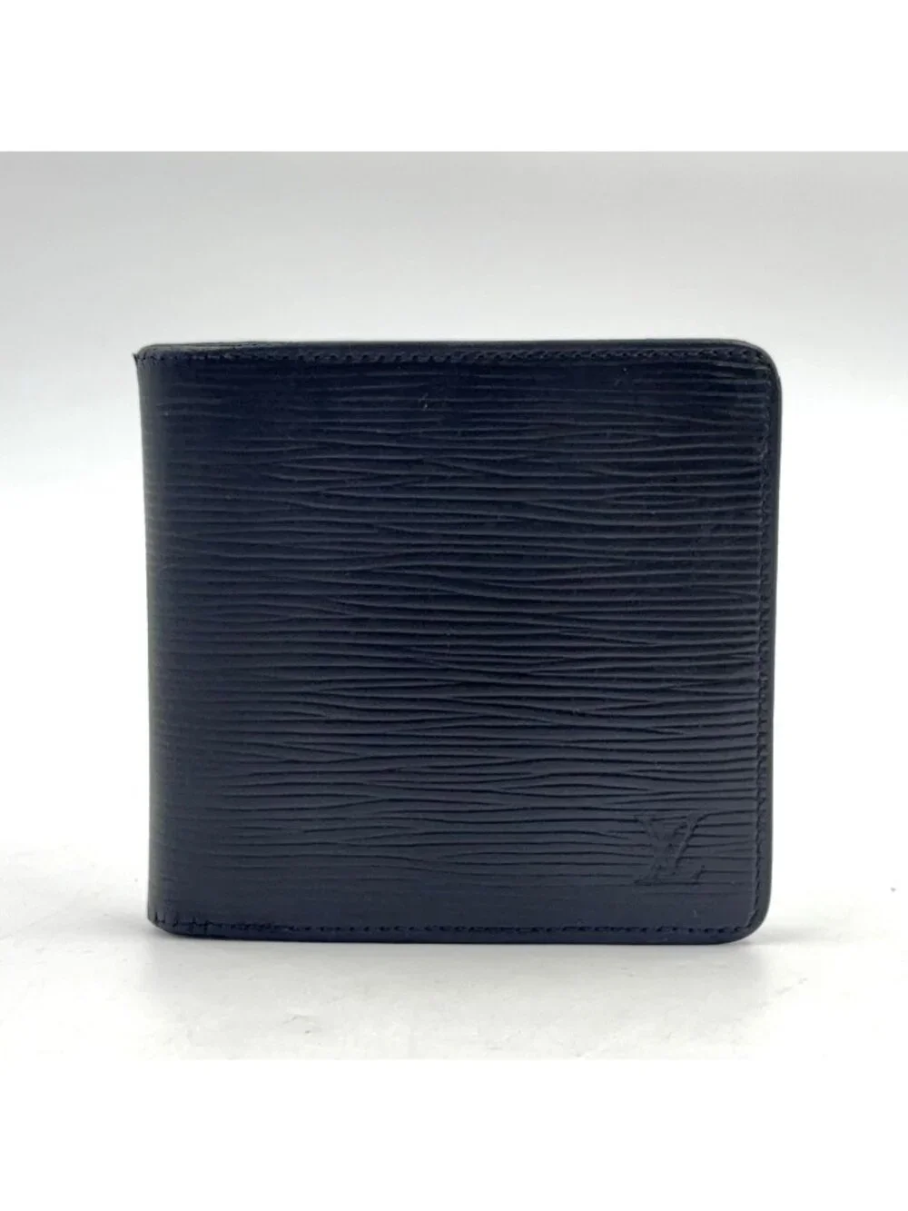 Louis Vuitton Portefeuille Marco NM Epi Noir Leather Black Bifold Wallet Silver